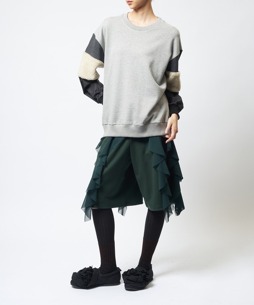 gomme(ゴム)の「アーム切替T(Tシャツ/カットソー・レディース・チャコールグレー/トップグレー/ブラック・MEDIUM)」の6枚目の写真