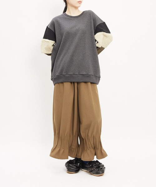 gomme(ゴム)の「アーム切替T(Tシャツ/カットソー・レディース・チャコールグレー/トップグレー/ブラック・MEDIUM)」の7枚目の写真