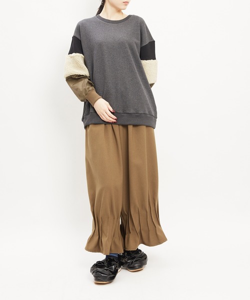 gomme(ゴム)の「アーム切替T(Tシャツ/カットソー・レディース・チャコールグレー/トップグレー/ブラック・MEDIUM)」の8枚目の写真