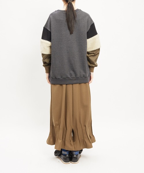 gomme(ゴム)の「アーム切替T(Tシャツ/カットソー・レディース・チャコールグレー/トップグレー/ブラック・MEDIUM)」の9枚目の写真