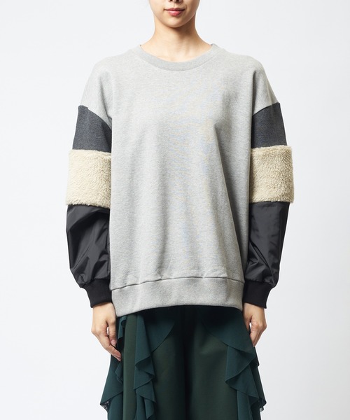 gomme(ゴム)の「アーム切替T(Tシャツ/カットソー・レディース・チャコールグレー/トップグレー/ブラック・MEDIUM)」の13枚目の写真