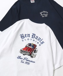 BEN DAVIS/ベンデイビス LOWRIDE EMB TEE/オーバーサイズ ストリート バックプリント ロゴ ワンポイント刺繍 半袖Tシャツ/レディース メンズ