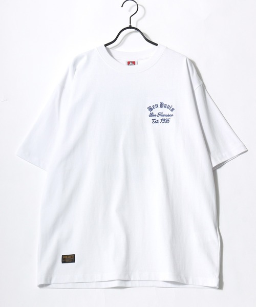 BEN DAVIS(ベンデイビス)の「BEN DAVIS/ベンデイビス LOWRIDE EMB TEE/オーバーサイズ ストリート バックプリント ロゴ ワンポイント刺繍 半袖Tシャツ/レディース メンズ(Tシャツ/カットソー・メンズ・ホワイト/ネイビー・M/L)」の7枚目の写真