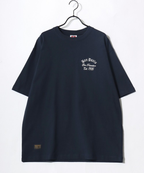 BEN DAVIS(ベンデイビス)の「BEN DAVIS/ベンデイビス LOWRIDE EMB TEE/オーバーサイズ ストリート バックプリント ロゴ ワンポイント刺繍 半袖Tシャツ/レディース メンズ(Tシャツ/カットソー・メンズ・ホワイト/ネイビー・M/L)」の9枚目の写真