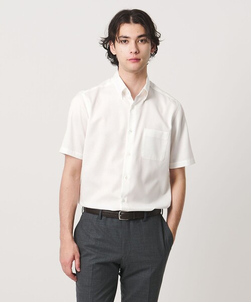 UNITED ARROWS(ユナイテッドアローズ)の「イージーケア AG パナマ ショートスリーブ ボタンダウンカラーシャツ 抗菌防臭 通気性(シャツ/ブラウス・メンズ・ライトブルー/ホワイト・XL/S/M/L)」の2枚目の写真