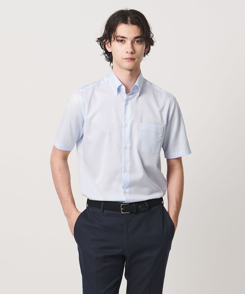 UNITED ARROWS(ユナイテッドアローズ)の「イージーケア AG パナマ ショートスリーブ ボタンダウンカラーシャツ 抗菌防臭 通気性(シャツ/ブラウス・メンズ・ライトブルー/ホワイト・XL/S/M/L)」の1枚目の写真