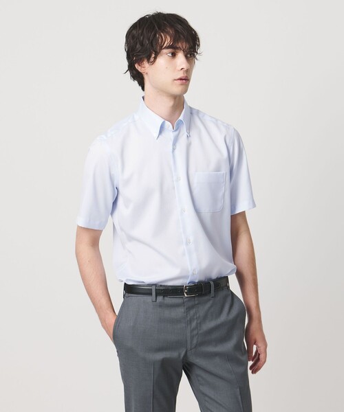 UNITED ARROWS(ユナイテッドアローズ)の「イージーケア AG パナマ ショートスリーブ ボタンダウンカラーシャツ 抗菌防臭 通気性(シャツ/ブラウス・メンズ・ライトブルー/ホワイト・XL/S/M/L)」の4枚目の写真