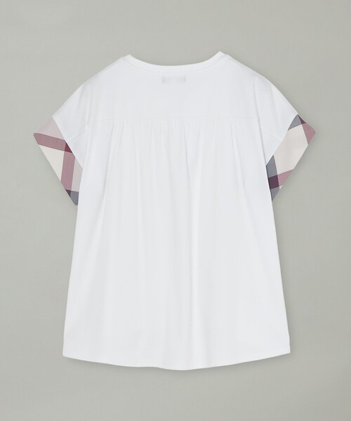 BLUE LABEL CRESTBRIDGE（ブルーレーベルクレストブリッジ）の「クレストブリッジチェックスリーブカットソー（Tシャツ/カットソー・レディース・ダークネイビー/ホワイト/ブラック・38/40）」の4枚目の写真