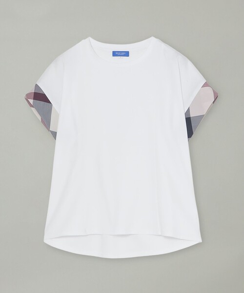 BLUE LABEL CRESTBRIDGE（ブルーレーベルクレストブリッジ）の「クレストブリッジチェックスリーブカットソー（Tシャツ/カットソー・レディース・ダークネイビー/ホワイト/ブラック・38/40）」の5枚目の写真