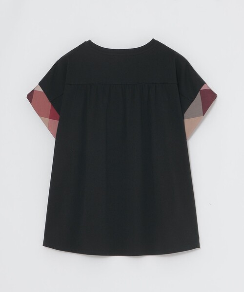 BLUE LABEL CRESTBRIDGE（ブルーレーベルクレストブリッジ）の「クレストブリッジチェックスリーブカットソー（Tシャツ/カットソー・レディース・ダークネイビー/ホワイト/ブラック・38/40）」の6枚目の写真