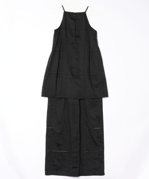 CLANE（クラネ）の「CLANE/クラネ/EMBROIDERY LACE CAMI ALL IN ONE（サロペット/オーバーオール・レディース・ブラック/ホワイト・1）」の3枚目の写真