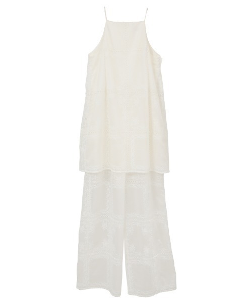 CLANE/クラネ/EMBROIDERY LACE CAMI ALL IN ONE（サロペット