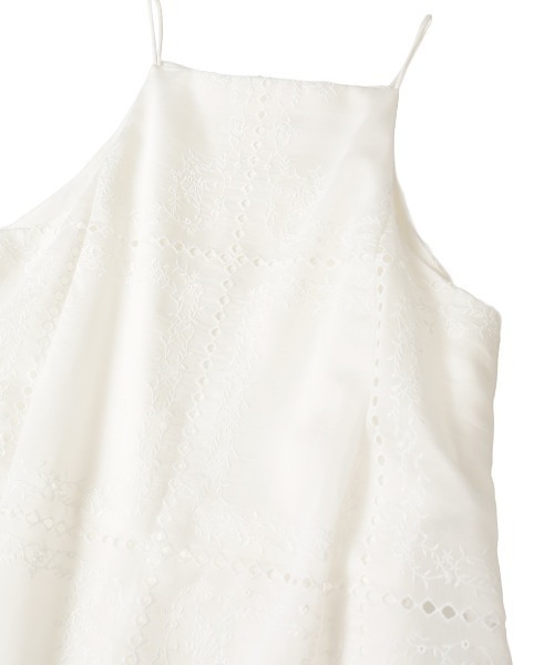 CLANE(クラネ)の「CLANE/クラネ/EMBROIDERY LACE CAMI ALL IN ONE(サロペット/オーバーオール・レディース・ブラック/ホワイト・1)」の14枚目の写真