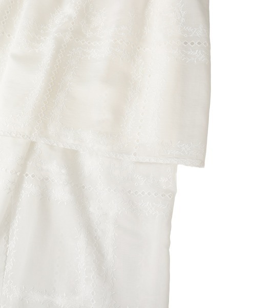 CLANE(クラネ)の「CLANE/クラネ/EMBROIDERY LACE CAMI ALL IN ONE(サロペット/オーバーオール・レディース・ブラック/ホワイト・1)」の15枚目の写真