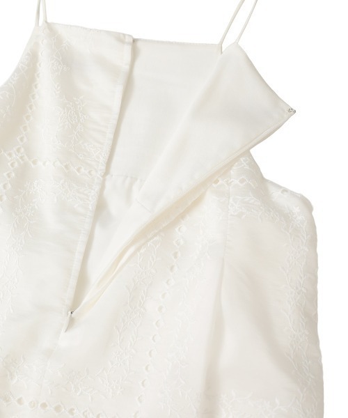 CLANE(クラネ)の「CLANE/クラネ/EMBROIDERY LACE CAMI ALL IN ONE(サロペット/オーバーオール・レディース・ブラック/ホワイト・1)」の16枚目の写真