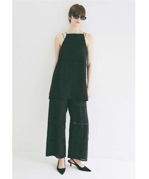 CLANE(クラネ)の「CLANE/クラネ/EMBROIDERY LACE CAMI ALL IN ONE(サロペット/オーバーオール・レディース・ブラック/ホワイト・1)」の22枚目の写真