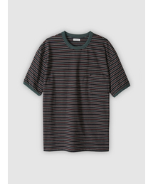 STRIPE RINGER T-SHIRTS CHARCOAL / DARK OLIVE