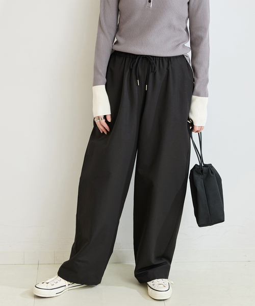 B.C STOCK(ベーセーストック)の「ウォッシャブル / カーブワイドパンツ(その他パンツ・レディース・ブラウン/ブラック/ホワイト・FREE)」の1枚目の写真