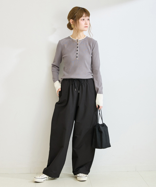 B.C STOCK(ベーセーストック)の「ウォッシャブル / カーブワイドパンツ(その他パンツ・レディース・ブラウン/ブラック/ホワイト・FREE)」の4枚目の写真