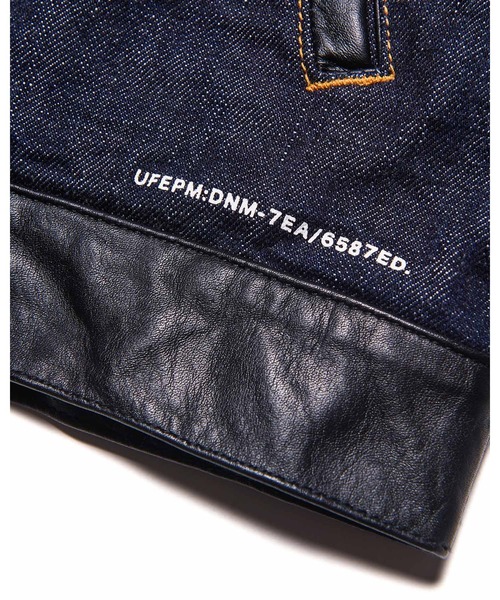 uniform experiment（ユニフォームエクスペリメント）の「LEATHER ASSEMBLED DENIM TRUCKER JACKET（デニムジャケット・メンズ・インディゴブルー・2/3/1/4/5）」の9枚目の写真