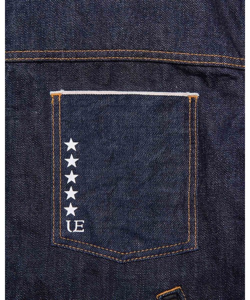 uniform experiment（ユニフォームエクスペリメント）の「LEATHER ASSEMBLED DENIM TRUCKER JACKET（デニムジャケット・メンズ・インディゴブルー・2/3/1/4/5）」の10枚目の写真