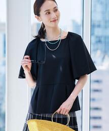 Reflect | 【UVカット/接触冷感/吸水速乾】フレアスリーブペプラムカットソー(Tシャツ/カットソー)