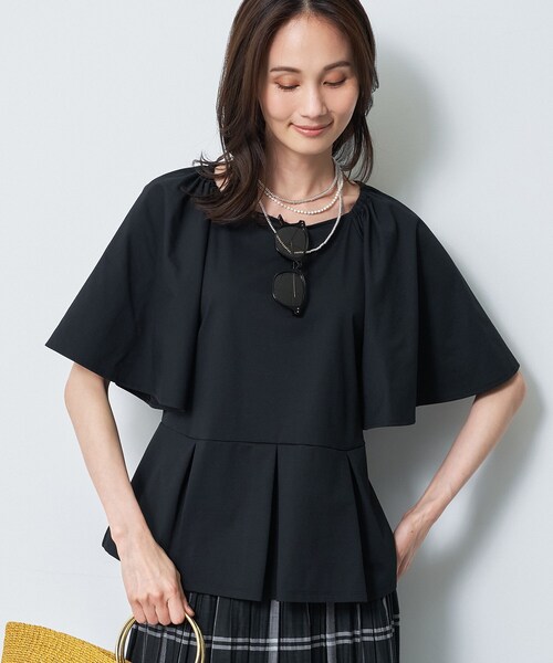 Reflect(リフレクト)の「【UVカット/接触冷感/吸水速乾】フレアスリーブペプラムカットソー(Tシャツ/カットソー・レディース・ダークブラウン/ピンク系/ホワイト・13/11/09/07)」の22枚目の写真