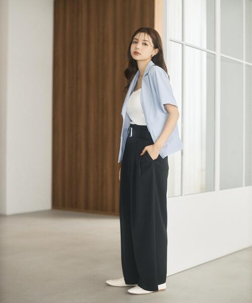PROPORTION BODY DRESSING(プロポーションボディドレッシング)の「<a>ベルト付き2タックワイドパンツ / 1216239700(その他パンツ・レディース・ブラック/グレー・MEDIUM/P/S)」の3枚目の写真