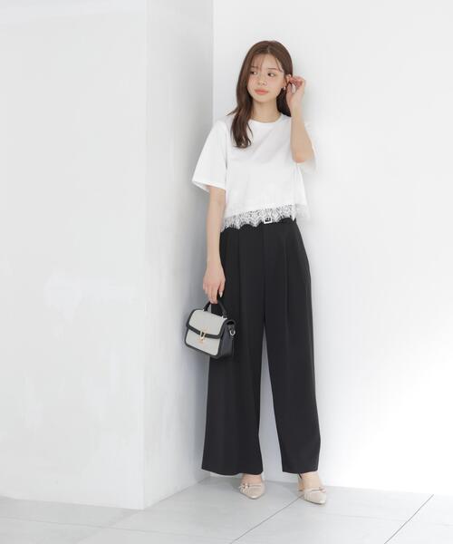 PROPORTION BODY DRESSING(プロポーションボディドレッシング)の「<a>ベルト付き2タックワイドパンツ / 1216239700(その他パンツ・レディース・ブラック/グレー・MEDIUM/P/S)」の7枚目の写真