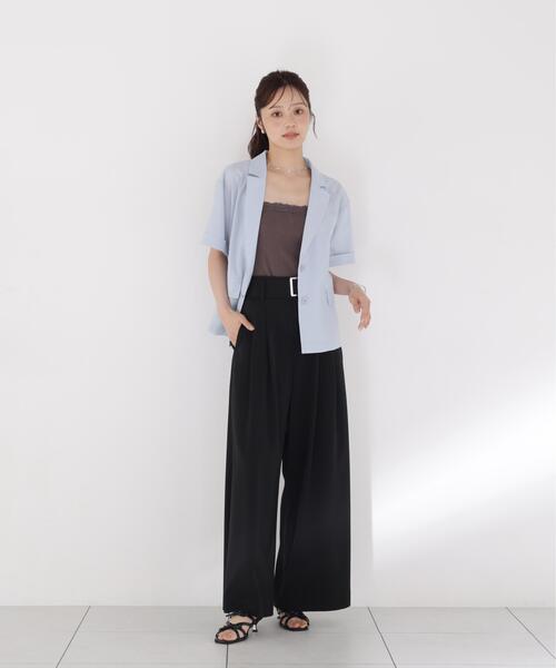PROPORTION BODY DRESSING(プロポーションボディドレッシング)の「<a>ベルト付き2タックワイドパンツ / 1216239700(その他パンツ・レディース・ブラック/グレー・MEDIUM/P/S)」の9枚目の写真