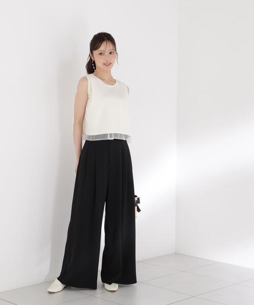 PROPORTION BODY DRESSING(プロポーションボディドレッシング)の「<a>ベルト付き2タックワイドパンツ / 1216239700(その他パンツ・レディース・ブラック/グレー・MEDIUM/P/S)」の10枚目の写真