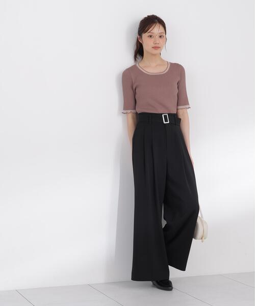 PROPORTION BODY DRESSING(プロポーションボディドレッシング)の「<a>ベルト付き2タックワイドパンツ / 1216239700(その他パンツ・レディース・ブラック/グレー・MEDIUM/P/S)」の11枚目の写真