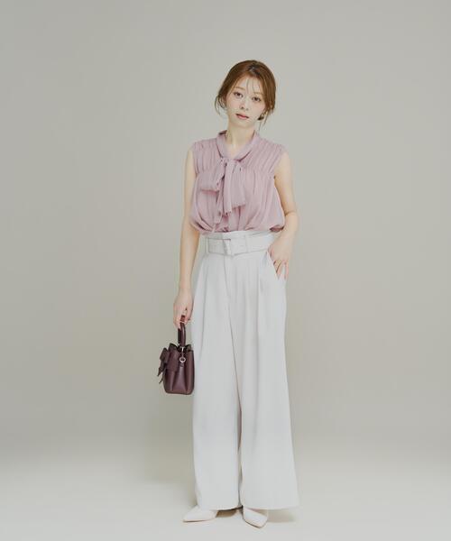 PROPORTION BODY DRESSING(プロポーションボディドレッシング)の「<a>ベルト付き2タックワイドパンツ / 1216239700(その他パンツ・レディース・ブラック/グレー・MEDIUM/P/S)」の17枚目の写真