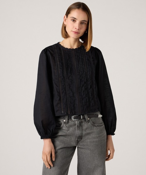 Levi's(リーバイス)の「Levi's/リーバイス ハン ロングスリーブ ビーズブラウス(シャツ/ブラウス・レディース・ブラック・S/M/XS)」の1枚目の写真