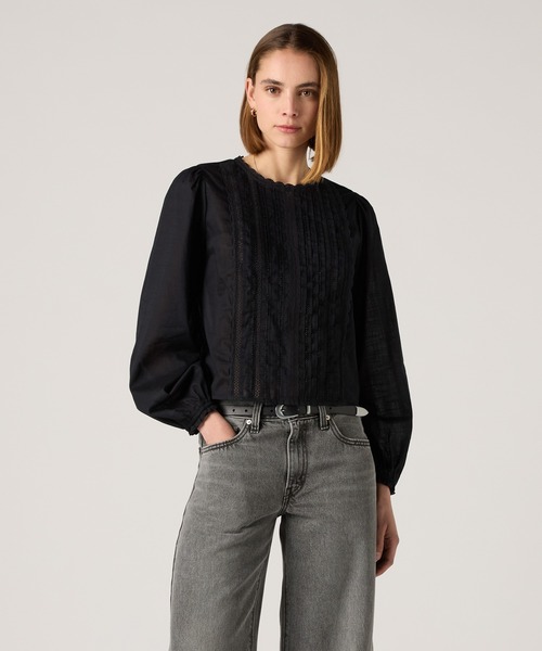 Levi's(リーバイス)の「Levi's/リーバイス ハン ロングスリーブ ビーズブラウス(シャツ/ブラウス・レディース・ブラック・S/M/XS)」の2枚目の写真