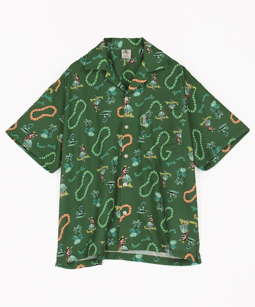 Ocean Pacific(オーシャンパシフィック)の「Ocean Pacific/オーシャンパシフィック FREAK'S STORE for BEACH & FES / オーシャンパシフィック 別注 HERITAGE ALOHA SHIRT(シャツ/ブラウス・メンズ・ナチュラル/ブラック/グリーン・MEDIUM/LARGE)」の3枚目の写真
