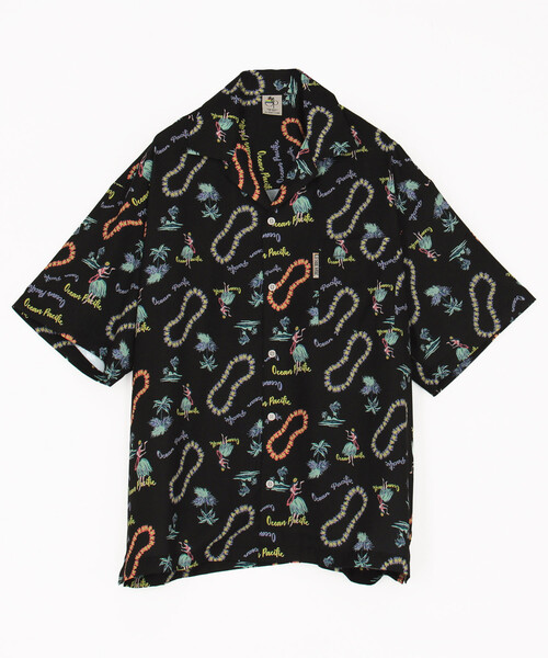 Ocean Pacific(オーシャンパシフィック)の「Ocean Pacific/オーシャンパシフィック FREAK'S STORE for BEACH & FES / オーシャンパシフィック 別注 HERITAGE ALOHA SHIRT(シャツ/ブラウス・メンズ・ナチュラル/ブラック/グリーン・MEDIUM/LARGE)」の2枚目の写真