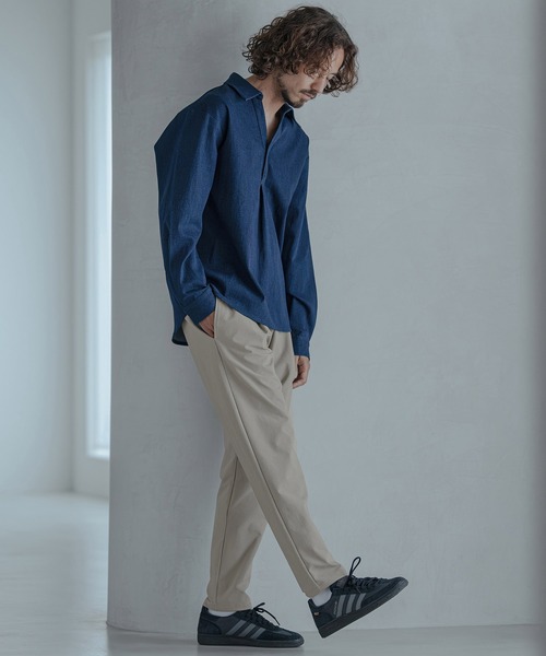 Magine(マージン)の「mp15245-Twill-Textured Nylon Stretch One-Tuck Easy Pants タックイージーパンツ(MGN-263-021)(その他パンツ・メンズ・ブラック/グレイッシュベージュ/チャコール・44/46/48)」の15枚目の写真
