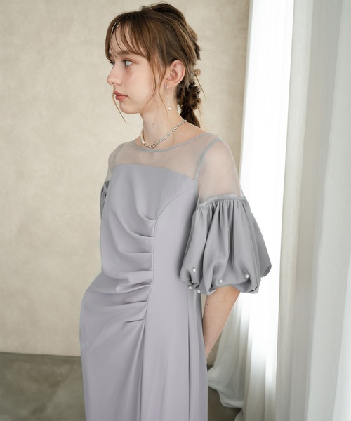 Dorry Doll(ドリードール)の「ボリュームスリーブドレープドレス(ドレス・レディース・ベージュ/ブルー/ブラック・M)」の22枚目の写真