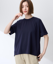 バックタックワイドTシャツ【接触冷感・UVカット・透けにくい】