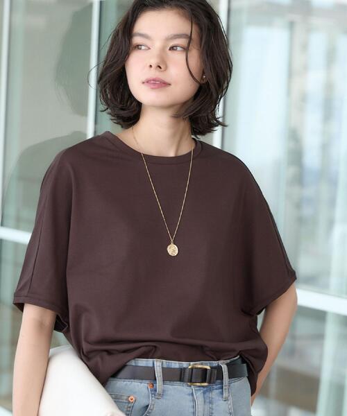 Dessin(デッサン)の「【汗シミ防止/UVカット】ドルマンスリーブ プルオーバー(Tシャツ/カットソー・レディース・ブラック/ボルドー/ブルー/グレー/ブラウン系その他・01/03/02)」の3枚目の写真
