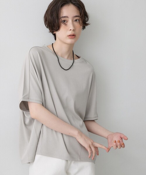 Dessin(デッサン)の「【汗シミ防止/UVカット】ドルマンスリーブ プルオーバー(Tシャツ/カットソー・レディース・ブラック/ボルドー/ブルー/グレー/ブラウン系その他・01/03/02)」の1枚目の写真