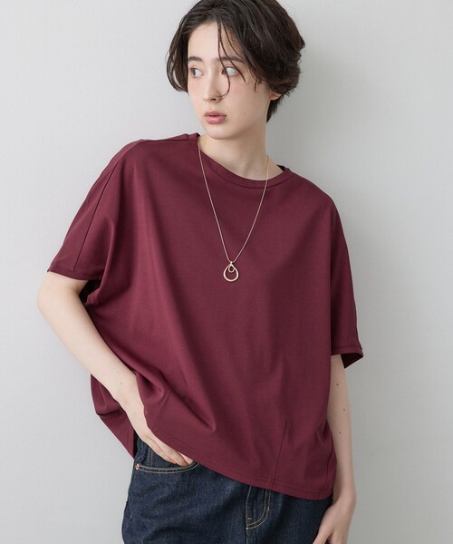 Dessin(デッサン)の「【汗シミ防止/UVカット】ドルマンスリーブ プルオーバー(Tシャツ/カットソー・レディース・ブラック/ボルドー/ブルー/グレー/ブラウン系その他・01/03/02)」の5枚目の写真