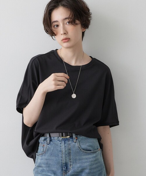 Dessin(デッサン)の「【汗シミ防止/UVカット】ドルマンスリーブ プルオーバー(Tシャツ/カットソー・レディース・ブラック/ボルドー/ブルー/グレー/ブラウン系その他・01/03/02)」の2枚目の写真