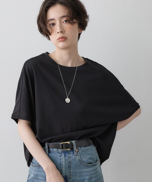 Dessin(デッサン)の「【汗シミ防止/UVカット】ドルマンスリーブ プルオーバー(Tシャツ/カットソー・レディース・ブラック/ボルドー/ブルー/グレー/ブラウン系その他・01/03/02)」の17枚目の写真