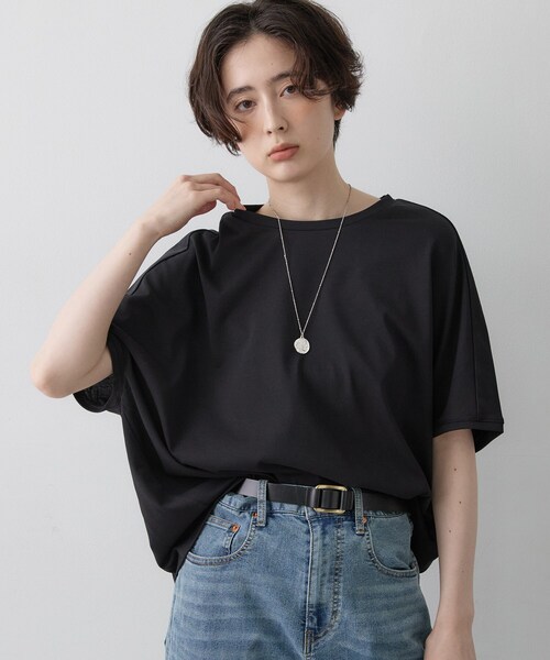 Dessin(デッサン)の「【汗シミ防止/UVカット】ドルマンスリーブ プルオーバー(Tシャツ/カットソー・レディース・ブラック/ボルドー/ブルー/グレー/ブラウン系その他・01/03/02)」の18枚目の写真
