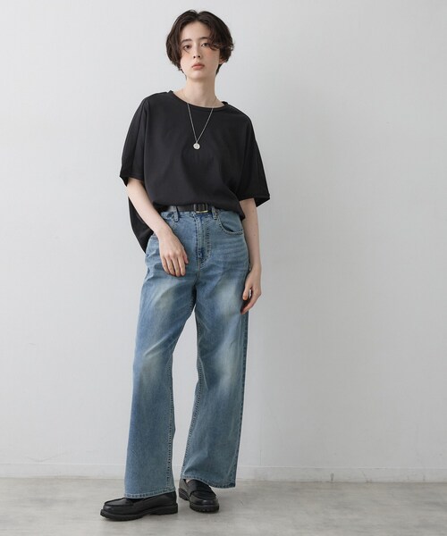Dessin(デッサン)の「【汗シミ防止/UVカット】ドルマンスリーブ プルオーバー(Tシャツ/カットソー・レディース・ブラック/ボルドー/ブルー/グレー/ブラウン系その他・01/03/02)」の19枚目の写真