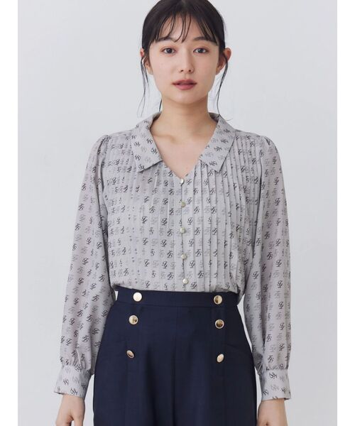TONAL(トーナル)の「TLモノグラムボウタイプリーツブラウス(シャツ/ブラウス・レディース・ベージュ/ブラック・MEDIUM)」の20枚目の写真