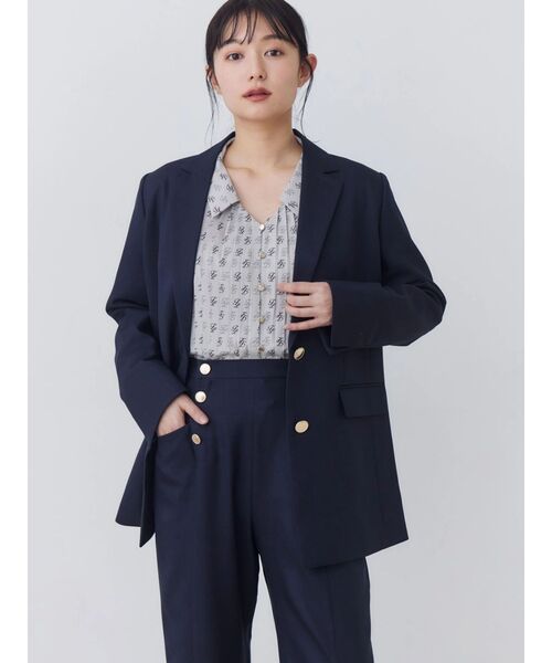 TONAL(トーナル)の「TLモノグラムボウタイプリーツブラウス(シャツ/ブラウス・レディース・ベージュ/ブラック・MEDIUM)」の14枚目の写真