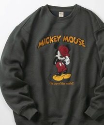 Disney（ディズニー）の「【71】別注【Disney ディズニー】ミッキーマウス ミニーマウス ルシファー ズートピア サガラ刺繍 アップリケ 裏起毛 クルーネックスウェット ユニセックス レディース メンズ（スウェット）」